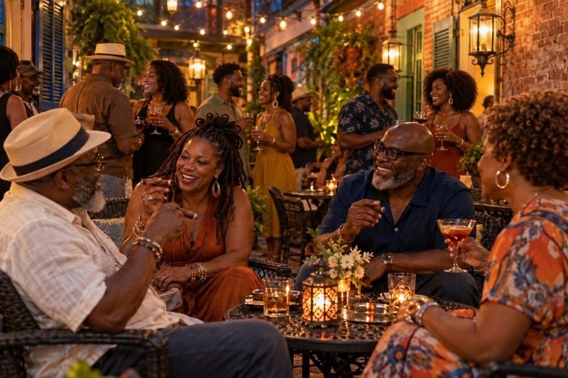 A relaxed gathering on a New Orleans neighborhood patio
